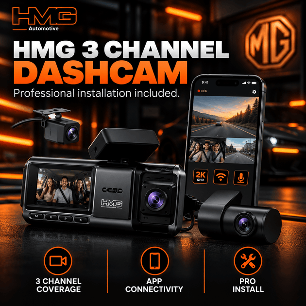 HMG Exclusive 3 Channel Dashcam Including Installation - HMG Automotive