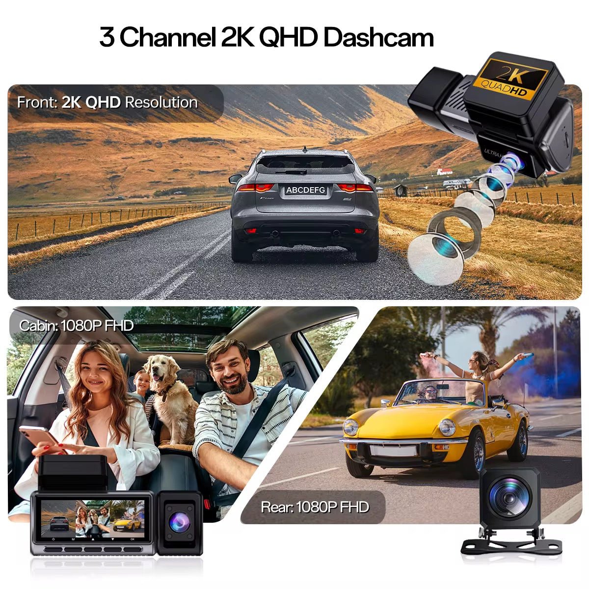 HMG Exclusive 3 Channel Dashcam Including Installation - HMG Automotive