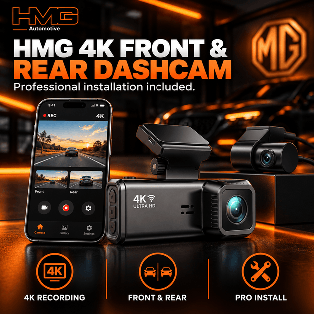 HMG Exclusive 4K Front And Rear Dashcam Including Installation - HMG Automotive