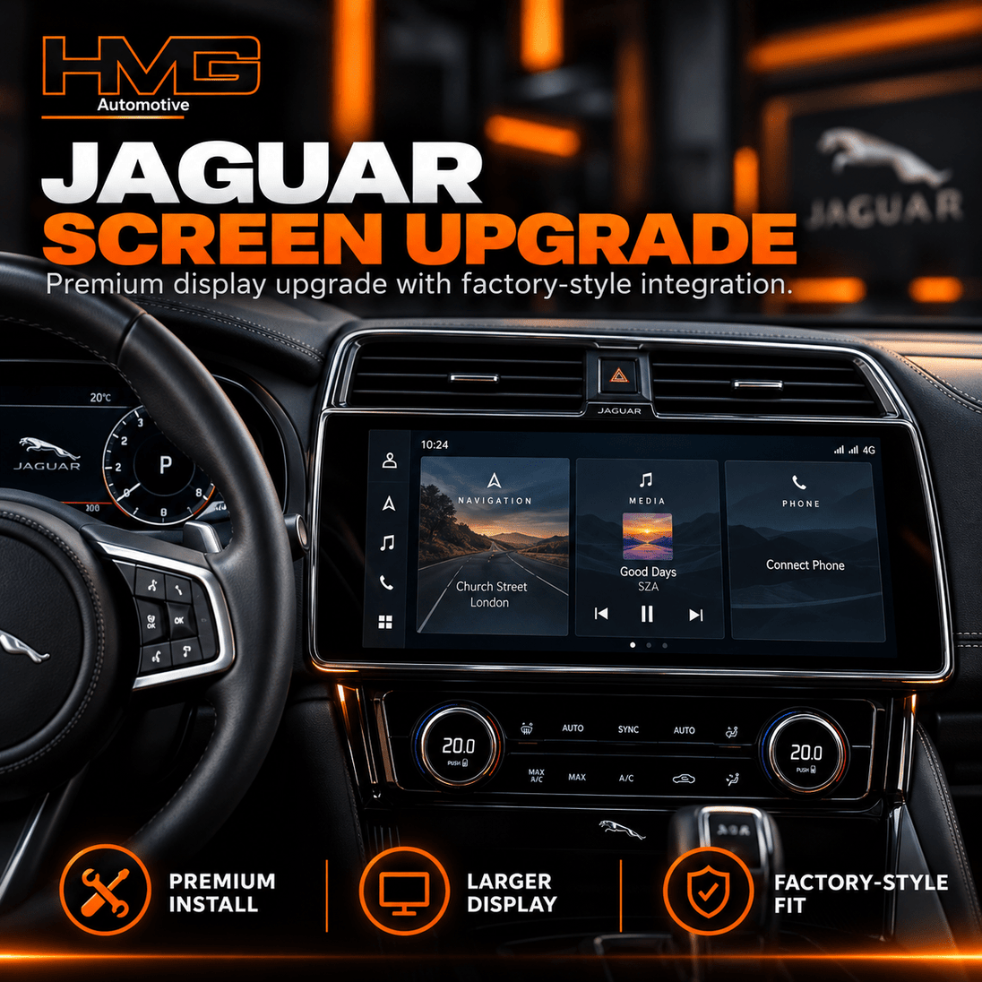Jaguar Screen Upgrade | Apple CarPlay & Android Auto - HMG Automotive