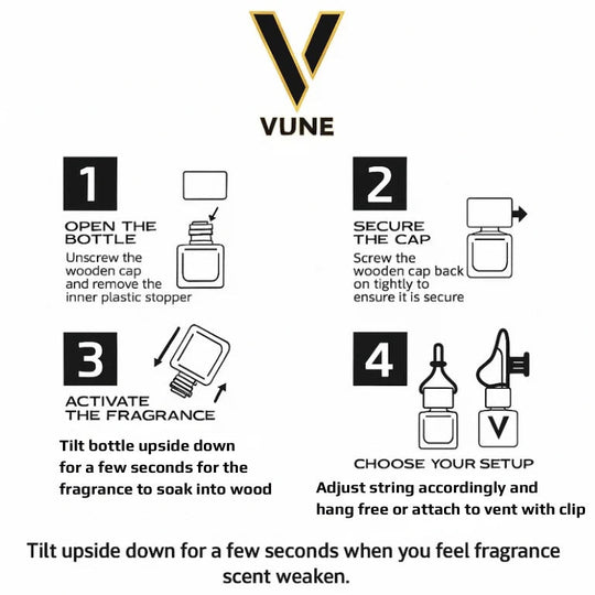 Vune Essence Luxe Clear Black Car Air Freshener Diffuser - HMG Automotive